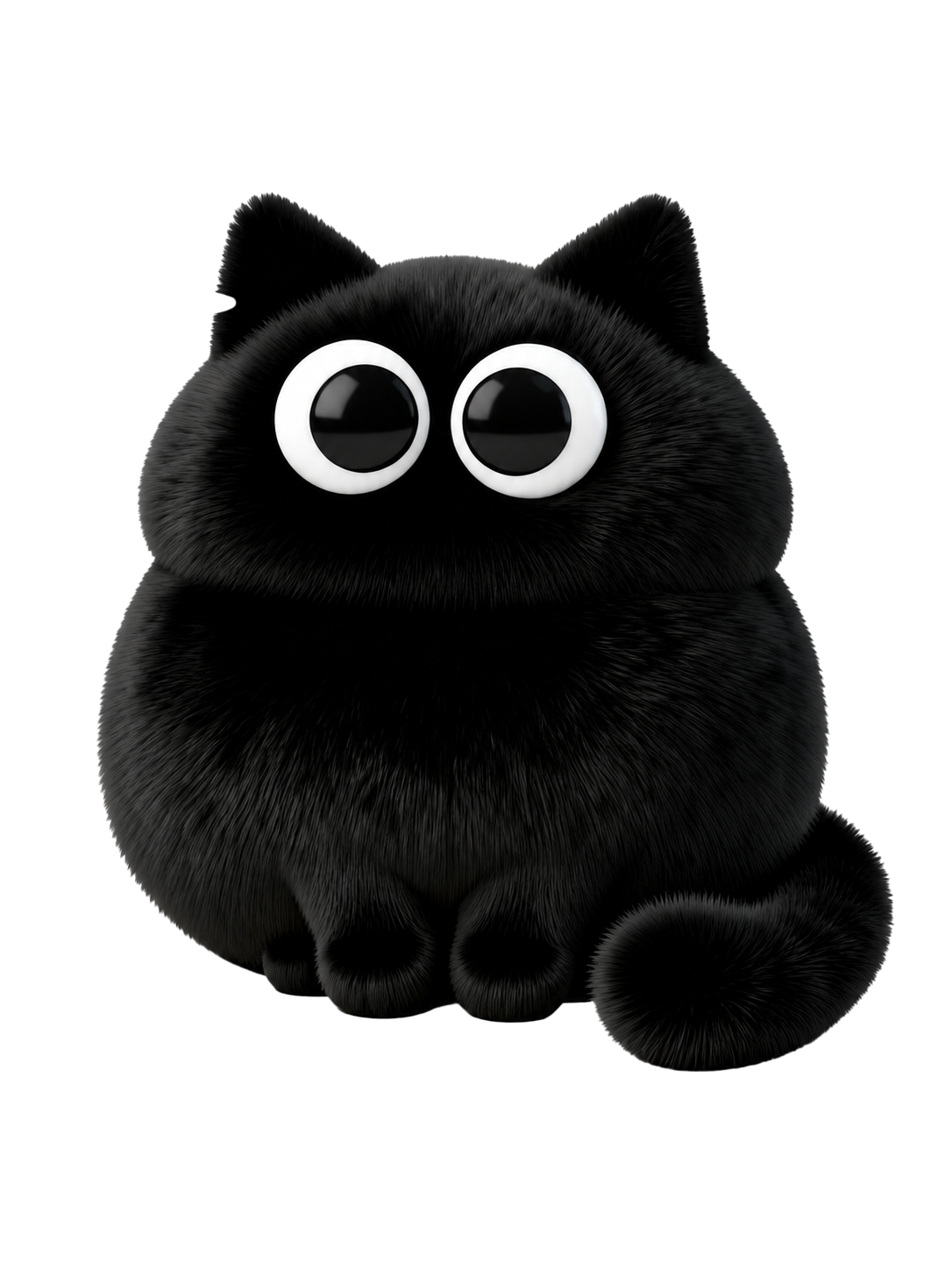 hungry black fluffy mascot